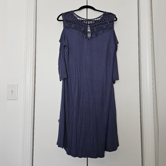 Lane Bryant Dresses & Skirts - Lane Bryant, Cold Shoulder Crochet Dress- 18-20(2X)  NWOT